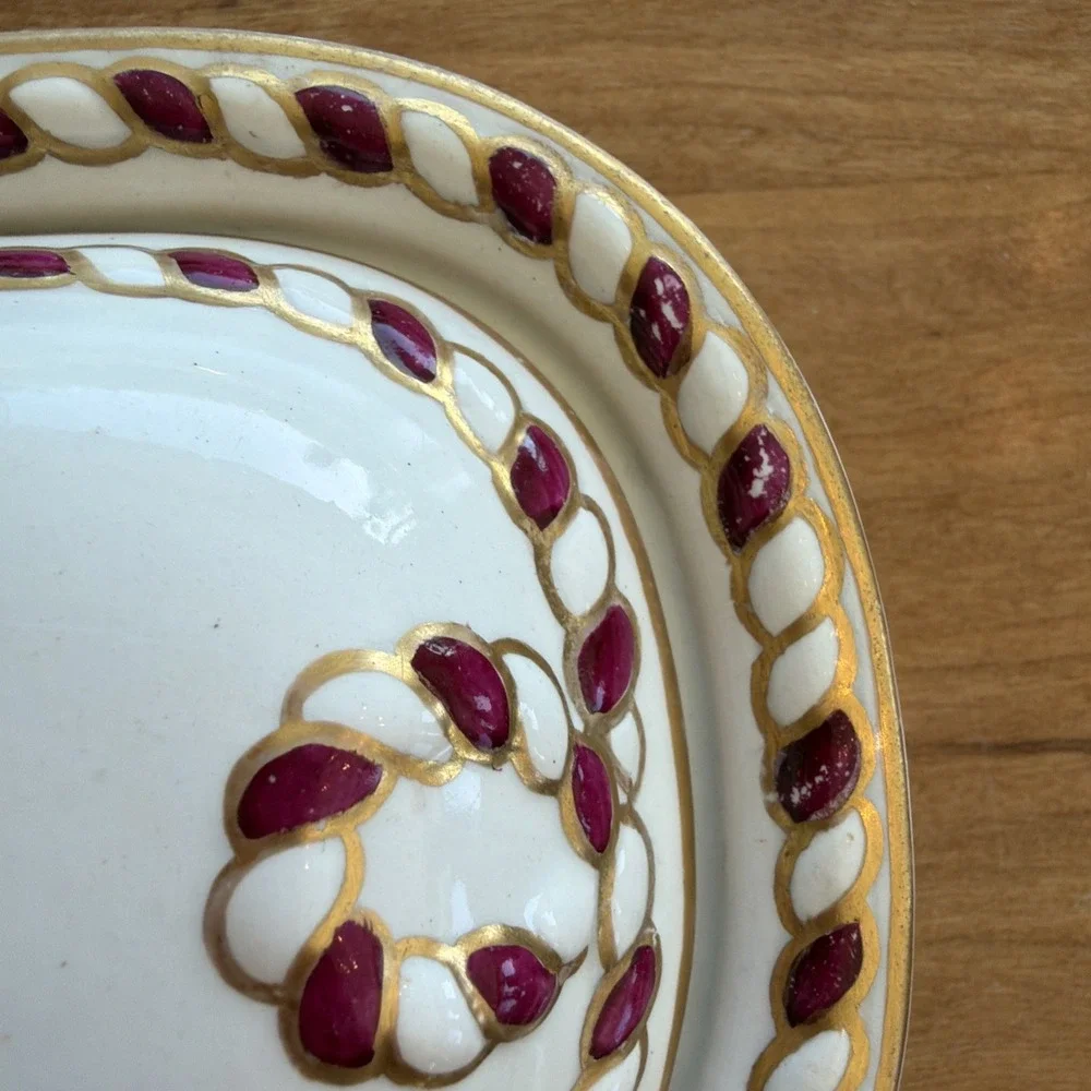 Antique Copeland England Covered Soap Dish D969 Gilt Garnet Toiletware
